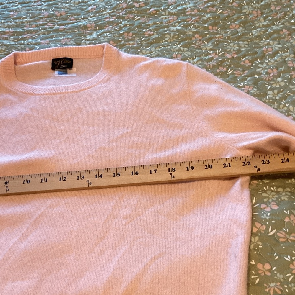J. Crew Elegant Light Pink Cashmere Crew Neck Sweater L - Picture 4 of 8